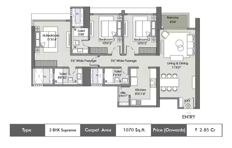 3 BHK Plan